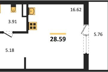Фото №1: Студия 28 м² - Северская, мкр. ЖК Цветной Бульвар, 