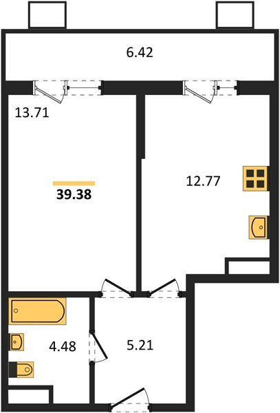 Фото №1: 1-комнатная квартира 39 м² - Северская, мкр. ЖК Цветной Бульвар