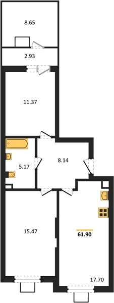 Фото №1: 2-комнатная квартира 61 м² - Северская, ЖК Цветной Бульвар