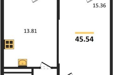 Фото №1: 1-комнатная квартира 45 м² - Северская, мкр. ЖК Цветной Бульвар, 