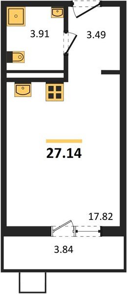 Фото №1: Студия 27 м² - Северская, ЖК Цветной Бульвар