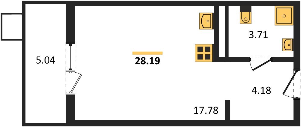 Фото №1: Студия 28 м² - Северская, мкр. ЖК Цветной Бульвар