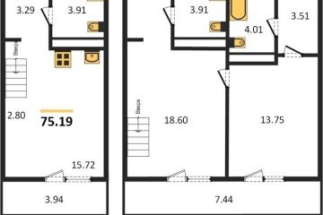 Фото №1: 2-комнатная квартира 75 м² - Северская, мкр. ЖК Цветной Бульвар, 