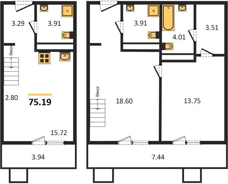Фото №1: 2-комнатная квартира 75 м² - Северская, ЖК Цветной Бульвар