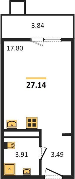 Фото №1: Студия 27 м² - Северская, ЖК Цветной Бульвар