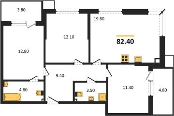 Фото №1: 3-комнатная квартира 82 м² - Краснодар, мкр. Прикубанский внутригородской округ, 