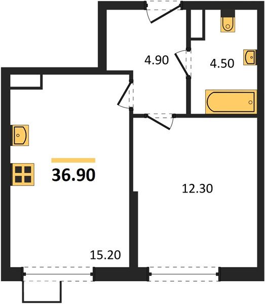 Фото №1: 1-комнатная квартира 36 м² - Краснодар, Парк Победы, мкр. Прикубанский внутригородской округ