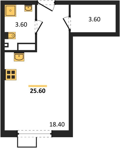Фото №1: Студия 25 м² - Краснодар, Парк Победы, 