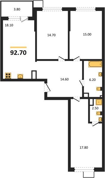 Фото №1: 3-комнатная квартира 92 м² - Краснодар, Парк Победы, мкр. Прикубанский внутригородской округ