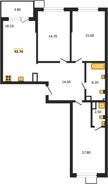Фото №1: 3-комнатная квартира 92 м² - Краснодар, Парк Победы, мкр. Прикубанский внутригородской округ