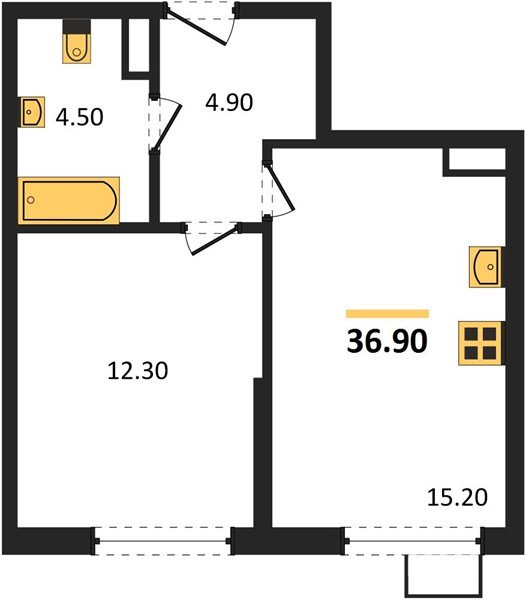 Фото №1: 1-комнатная квартира 36 м² - Краснодар, Парк Победы, мкр. Прикубанский внутригородской округ