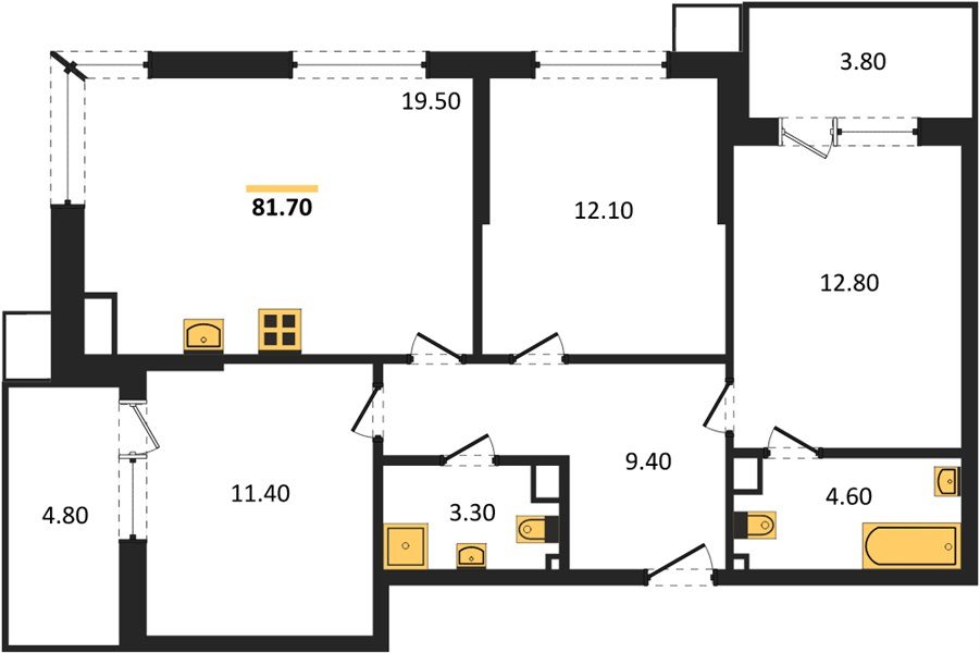 Фото №1: 3-комнатная квартира 81 м² - Краснодар, Парк Победы, 