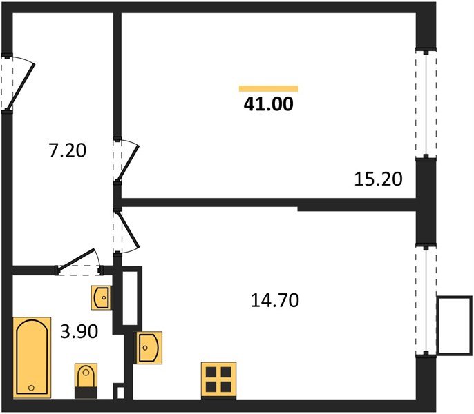 Фото №1: 1-комнатная квартира 41 м² - Краснодар, Прикубанский внутригородской округ, мкр. Парк Победы