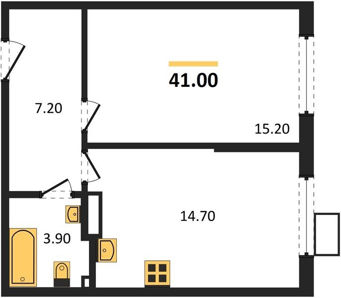 Фото №1: 1-комнатная квартира 41 м² - Краснодар, Прикубанский внутригородской округ, мкр. Парк Победы