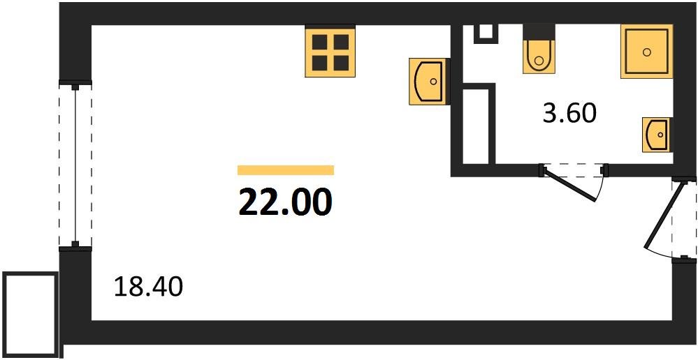 Фото №1: Студия 22 м² - Краснодар, Прикубанский внутригородской округ, мкр. Парк Победы