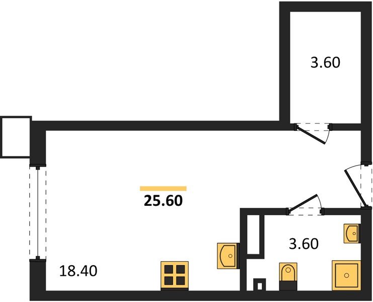 Фото №1: Студия 25 м² - Краснодар, Прикубанский внутригородской округ, мкр. Парк Победы