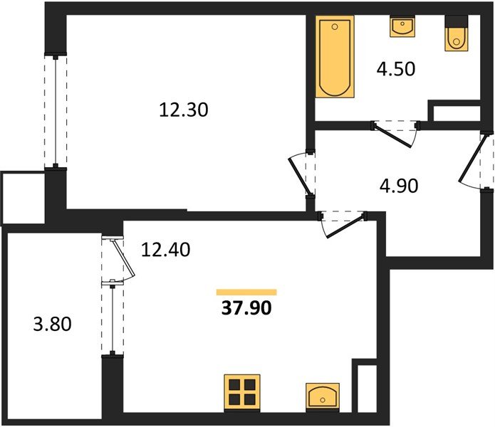 Фото №1: 1-комнатная квартира 37 м² - Краснодар, Прикубанский внутригородской округ, мкр. Парк Победы