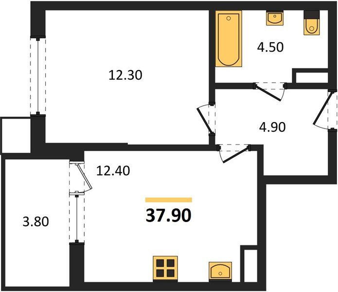 Фото №1: 1-комнатная квартира 37 м² - Краснодар, Прикубанский внутригородской округ, мкр. Парк Победы