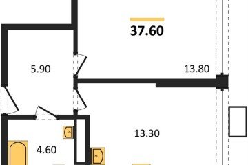 Фото №1: 1-комнатная квартира 37 м² - Краснодар, мкр. Парк Победы, 