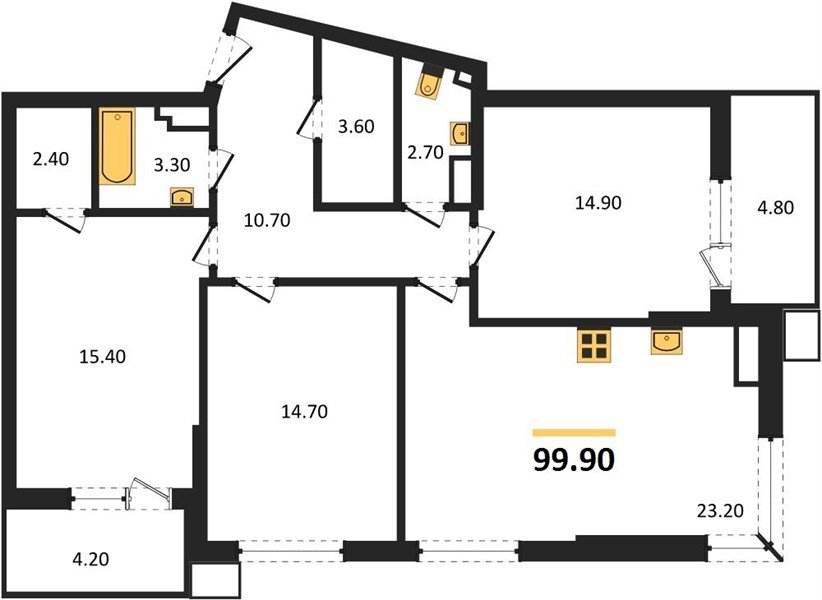 Фото №1: 3-комнатная квартира 99 м² - Краснодар, Прикубанский внутригородской округ, мкр. Парк Победы
