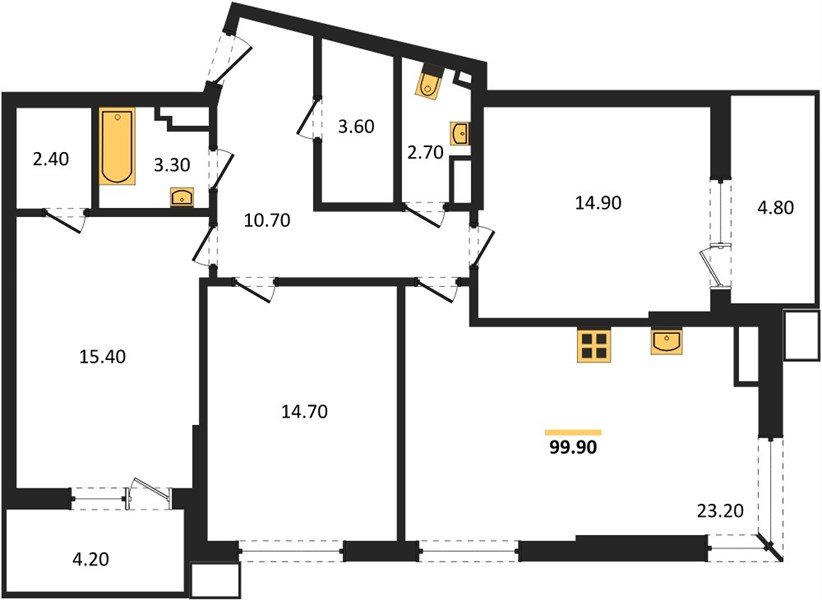 Фото №1: 3-комнатная квартира 99 м² - Краснодар, Прикубанский внутригородской округ, мкр. Парк Победы