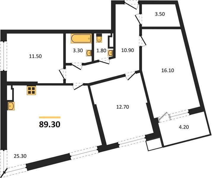 Фото №1: 3-комнатная квартира 89 м² - Краснодар, Прикубанский внутригородской округ, мкр. Парк Победы