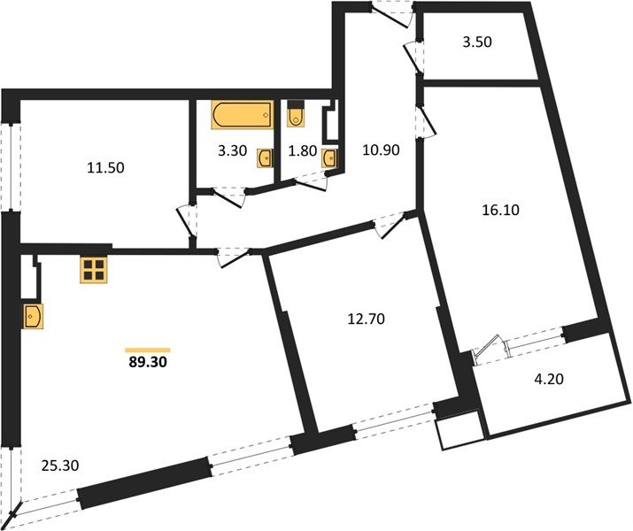 Фото №1: 3-комнатная квартира 89 м² - Краснодар, Прикубанский внутригородской округ, мкр. Парк Победы