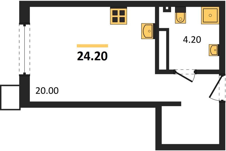 Фото №1: Студия 24 м² - Краснодар, Прикубанский внутригородской округ, мкр. Парк Победы