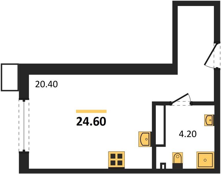 Фото №1: Студия 24 м² - Краснодар, Прикубанский внутригородской округ, мкр. Парк Победы