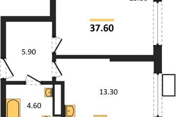 Фото №1: 1-комнатная квартира 37 м² - Краснодар, мкр. Парк Победы, 