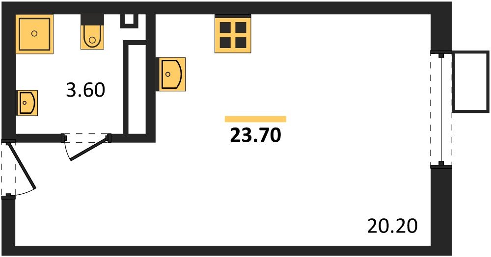 Фото №1: Студия 23 м² - Краснодар, Прикубанский внутригородской округ, мкр. Парк Победы
