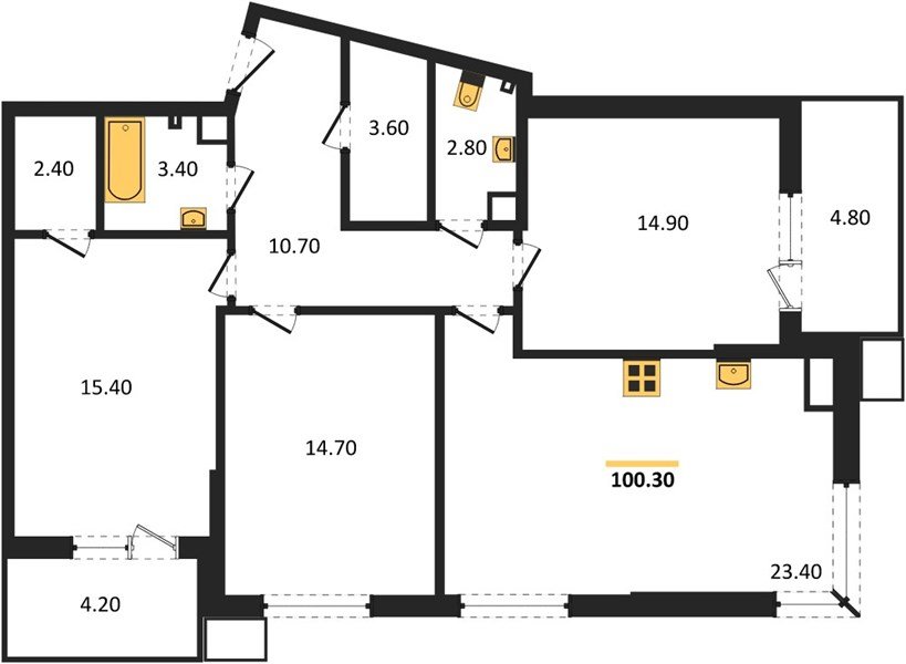 Фото №1: 3-комнатная квартира 100 м² - Краснодар, Прикубанский внутригородской округ, мкр. Парк Победы
