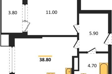 Фото №1: 1-комнатная квартира 38 м² - Краснодар, мкр. Парк Победы, 
