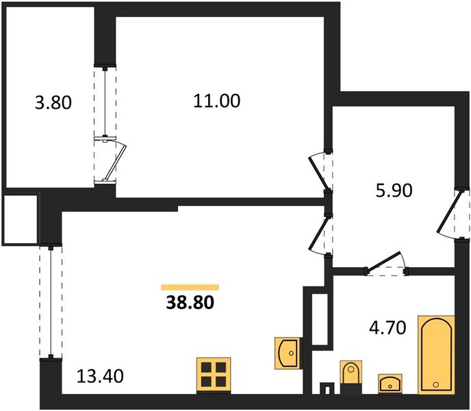 Фото №1: 1-комнатная квартира 38 м² - Краснодар, Прикубанский внутригородской округ, мкр. Парк Победы