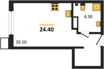 Фото №1: Студия 24 м² - Краснодар, мкр. Парк Победы, 