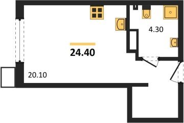 Фото №1: Студия 24 м² - Краснодар, мкр. Парк Победы, 