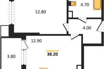 Фото №1: 1-комнатная квартира 38 м² - Краснодар, мкр. Парк Победы, 