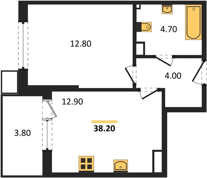 Фото №1: 1-комнатная квартира 38 м² - Краснодар, Прикубанский внутригородской округ, мкр. Парк Победы