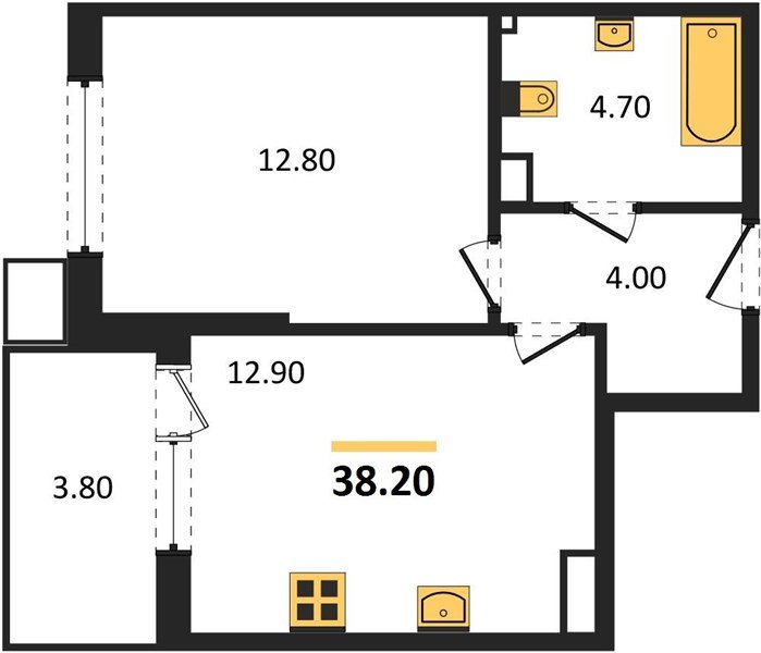 Фото №1: 1-комнатная квартира 38 м² - Краснодар, Прикубанский внутригородской округ, мкр. Парк Победы