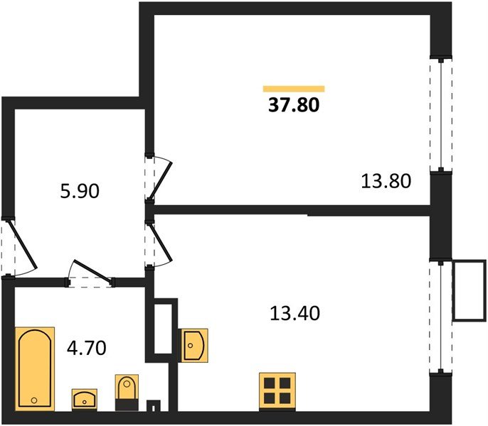 Фото №1: 1-комнатная квартира 37 м² - Краснодар, Прикубанский внутригородской округ, мкр. Парк Победы