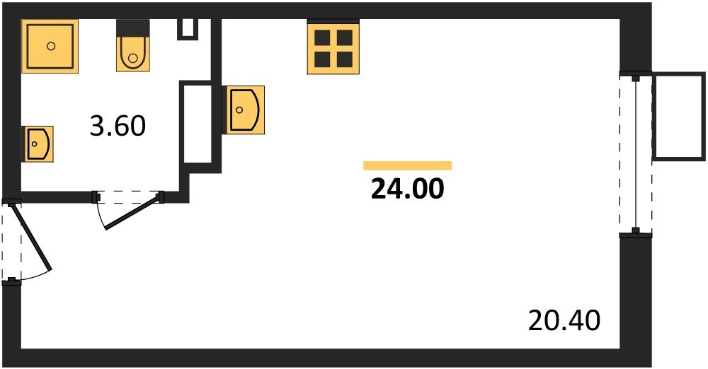 Фото №1: Студия 24 м² - Краснодар, Прикубанский внутригородской округ, мкр. Парк Победы