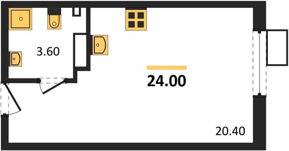 Фото №1: Студия 24 м² - Краснодар, Прикубанский внутригородской округ, мкр. Парк Победы