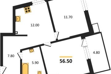 Фото №1: 2-комнатная квартира 56 м² - Краснодар, мкр. Парк Победы, 