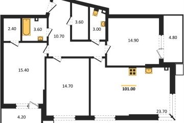 Фото №1: 3-комнатная квартира 101 м² - Краснодар, мкр. Парк Победы, 