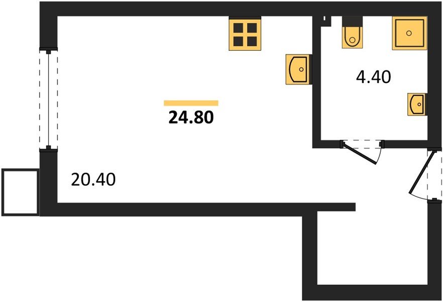 Фото №1: Студия 24 м² - Краснодар, Прикубанский внутригородской округ, мкр. Парк Победы