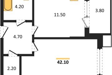 Фото №1: 1-комнатная квартира 42 м² - Краснодар, мкр. Парк Победы, 