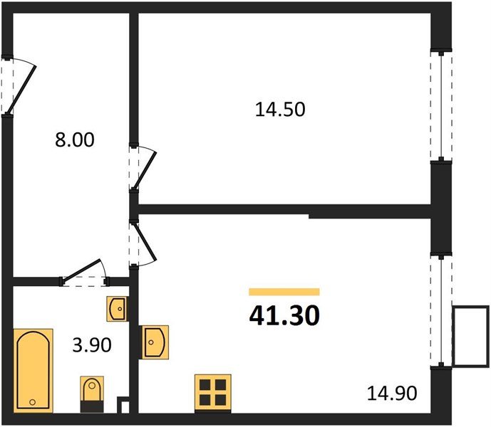 Фото №1: 1-комнатная квартира 41 м² - Краснодар, Прикубанский внутригородской округ, мкр. Парк Победы