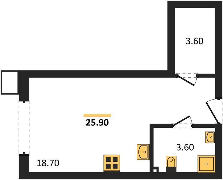 Фото №1: Студия 25 м² - Краснодар, Прикубанский внутригородской округ, мкр. Парк Победы