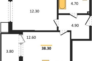 Фото №1: 1-комнатная квартира 38 м² - Краснодар, мкр. Парк Победы, 