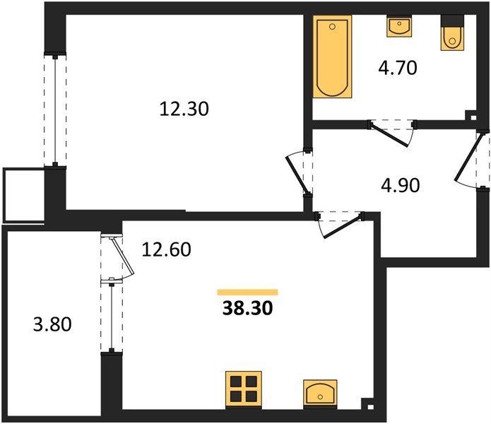 Фото №1: 1-комнатная квартира 38 м² - Краснодар, Прикубанский внутригородской округ, мкр. Парк Победы